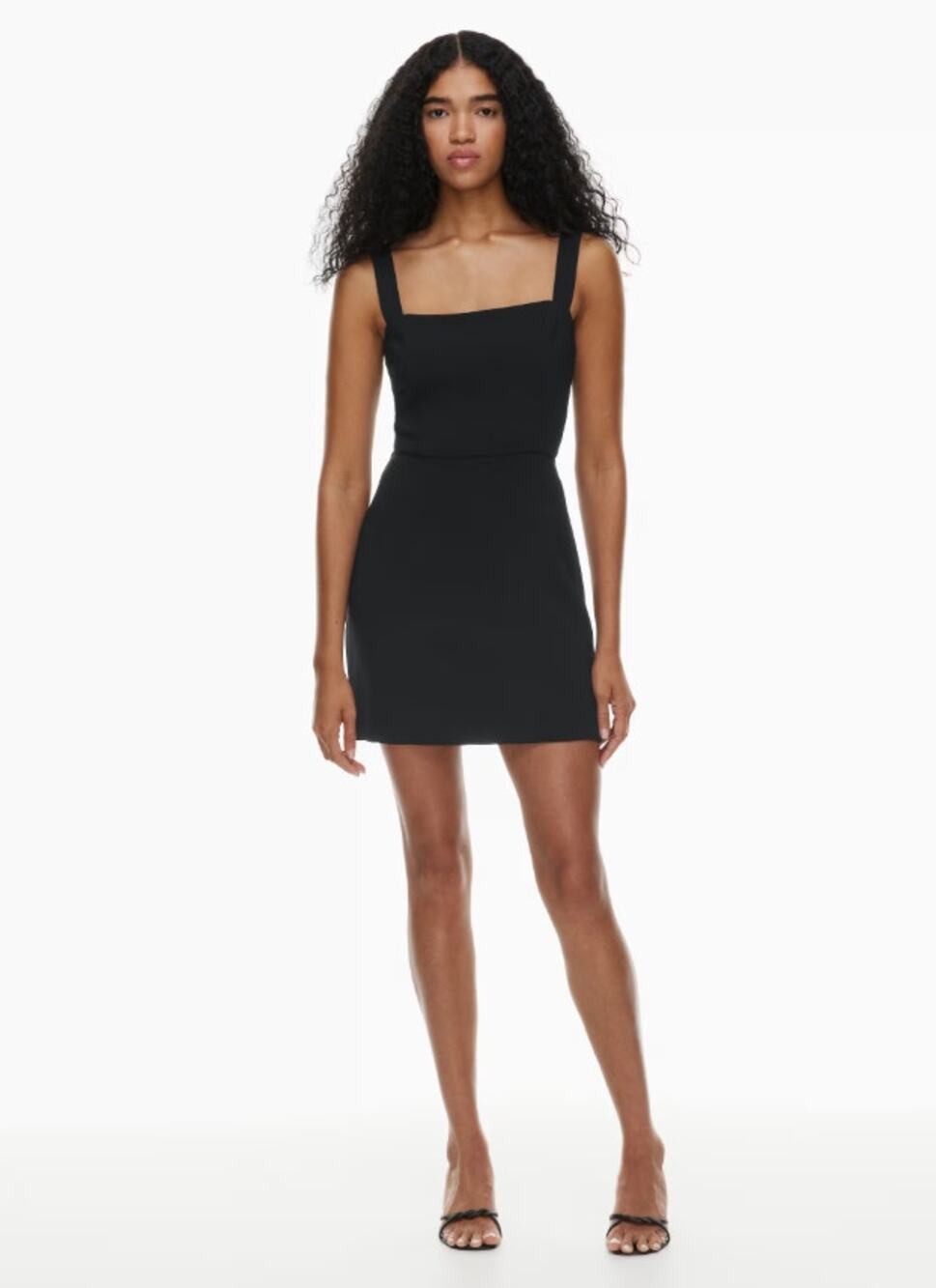 Wilfred Black Aperature Tie-Back Square Neck Crepe Mini Dress Modern Chic